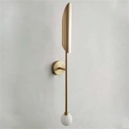 Nordic Post Modern Inclined Brass Wall Lamps American Living Room Bedroom Bedside Sconce Wall Lights Background Mirror Light
