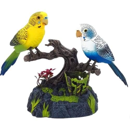 Many-types Realistic Singing Bird with Penholder Battery Operated Motion and Sound Chirping Birds Office Home Decoration