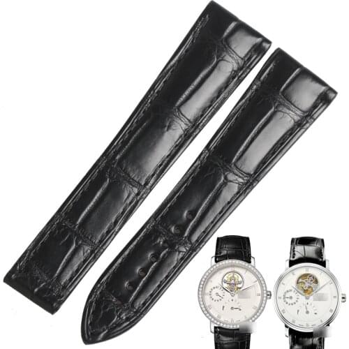 WENTULA watchbands for Blancpain VILLERET 6025 alligator skin /crocodile grain watch band man