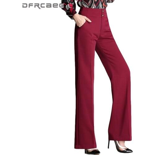 Blue Loose Plus Size Straight Long Trousers Women 2021 Spring High Waist Casual Office Work Wide Leg Pants Female 4XL