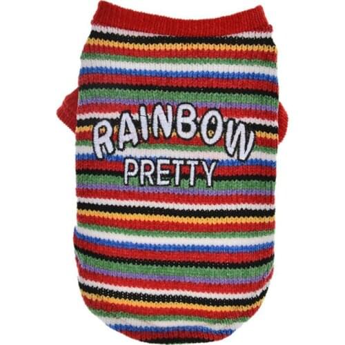 Pet Dog Clothes Puppy Sleeveless Sweatshirt Striped Soft Sweater Pets Dogs Cat Winter Clothing For Small Dog Jacket