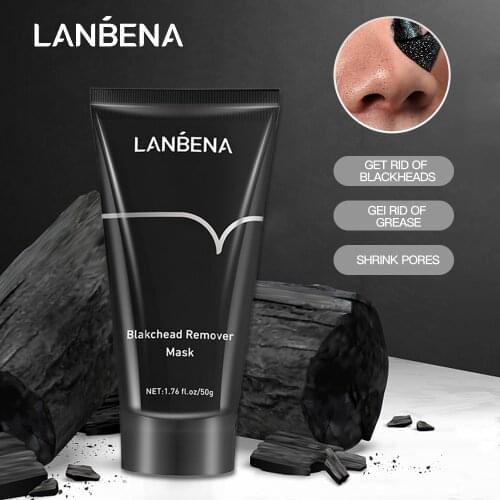 Lanbena Blackhead Remover Nose Black Mask Face Care Mud Acne Treatment Peel Off Mask Pore Strip Oil Control Skin Care Masks 50g