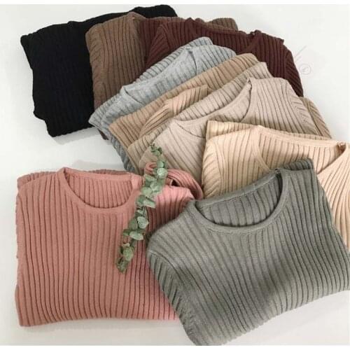 Basic Knitted Sweaters Women Autumn Winter Bottoming Sweaters Pullovers Casual O-neck Slim Jumper O-neck Korean Sweater