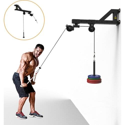 Fitness Wall-mounted Cable Machine Attachments Gym Triceps Biceps Workout Pulley System Home Pull Down Rope Training Equipment