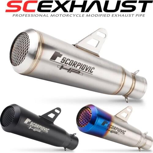 51mm Universal Motorcycle Exhaust SC GP Racingproject Scooter Muffler Sport Motorbike For Honda Kawasaki Yamaha R1 R3 R6