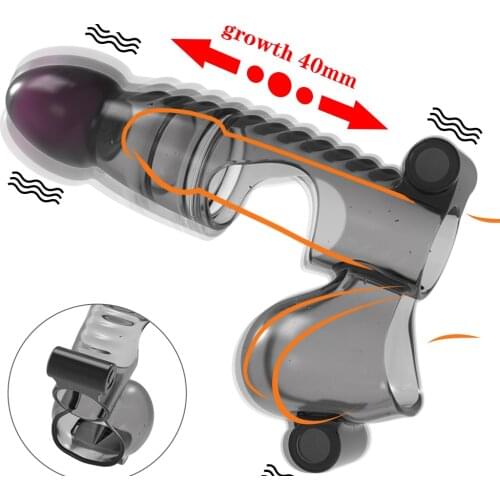 Vibrating Penis Ring Reusable Silicone CockRing Penis Enlargement Delayed Ejaculation Adult Sex Toys For Men Clitoris Stimulator