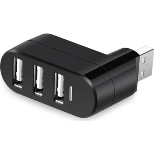 Mini USB 2.0 Hub High Speed USB2.0 HUb Black Mini USB 3 Port Rotate Splitter Adapter Hub for PC Laptop Expansion