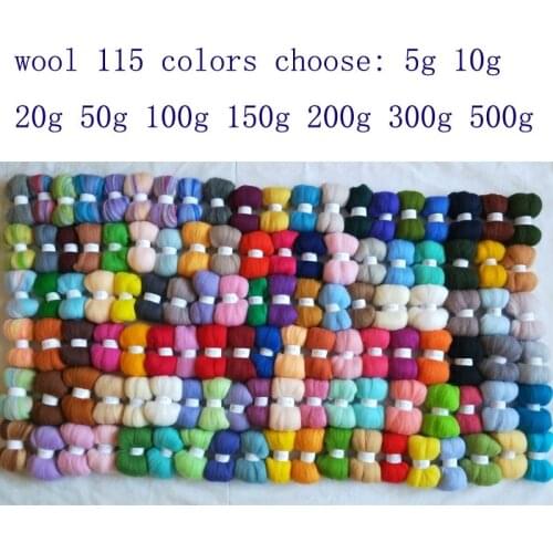 WFPFBEC felt 50g 100g 150g 200g 300g 500g wool for needle felting set doll lana merino wool roving sheep wool fiber diy crafa
