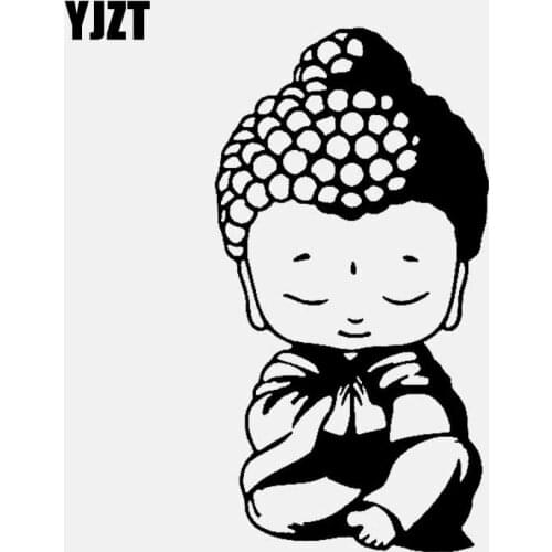 YJZT 9.4CM*17.8CM Buddha Buddhism Religion Religious Vinyl Decal Car Stickers Black/Silver C3-1555