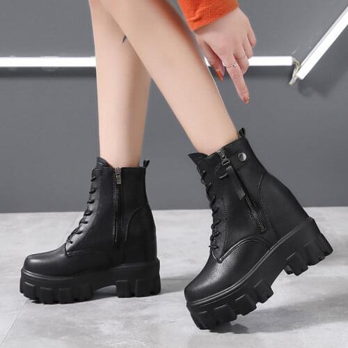 Inner Increase Martin Boots Womens Tide 2020 Autumn and Winter New Net Red Female British Style Wild Plus Velvet Womens Boots