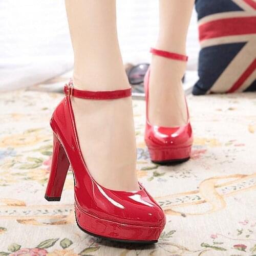 PU woman Pumps autumn thick heel shoes ol high-heeled shoes female the trend of ultra high heels female shoes xc22