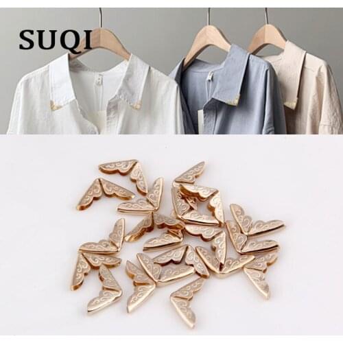 SUQI gold Metal Corners For Books Scrapbooking Photo Albums shirt Ornament jewelry Menus Corner Protectors Metal Crafts DIY 50pc