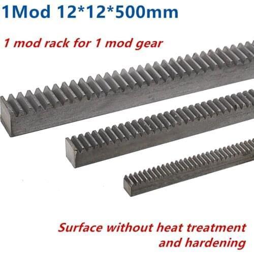 1pc 1M 12*12*500mm rack width12mm length 500mm 1Mod 1 Modulus High Precision Gear Rack steel