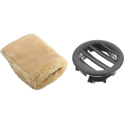 1 Pcs Lambswool Polishing Mitts Buffing Car Cleaning Wash Glove & 1 Pcs Right Air Ac Vent Black