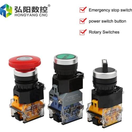 1PCS Silver Contact Button Switch Engraving Machine Emergency Stop Knob Case Switch Inching Normally Open Normally Closed Switch