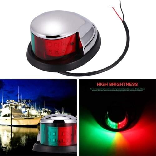 12V Navigation Lights LED Zinc Alloy Bow Light Marine Boat Red Green