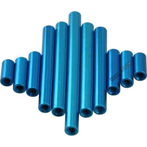 5 PCS M3X5 OD Blue Color Aluminum Hollow Tubing Tube Connecting Shaft for RC Car Boat Model , Aluminum Pipe