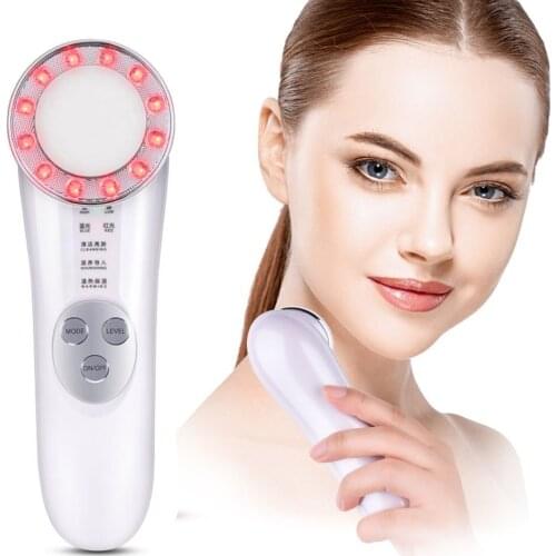 7 In 1 LED Facial Massager Ultrasonic Photon Skin Lifting Wrinkle Remover Anti Aging Tighten Beauty Devices Skin Care Tool