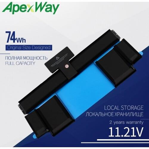 ApexWay 11.21V 74Wh A1437 laptop battery for APPLE MacBook Pro 13 "Retina A1425 (end of 2012, beginning of 2013) 020-7653-A with