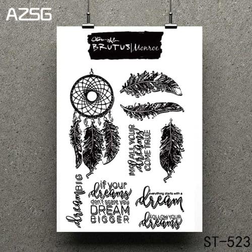 AZSG Feather art Clear Stamps/seal for DIY Scrapbooking/Card Making/Photo Album Decoration Supplies
