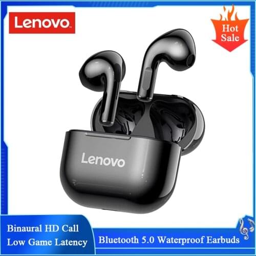 Lenovo LP40 Wireless Bluetooth 5.0 TWS Earphones IP54 Waterproof Headset Stereo Bass Earbuds Sports Headphones With Microphone
