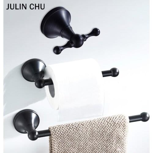 Black Bathroom Hardware Set Brass Antique Wall Mounted Robe Hook WC Paper Roll Holder Towel Ring Bar Hanger Bath Accessories Set