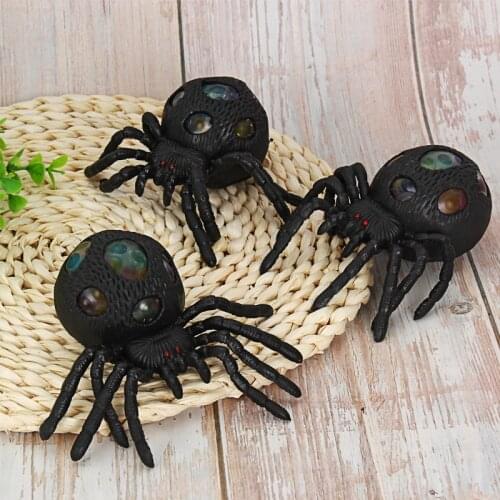 Black Spider Squeeze Novelty Gag Practical Jokes Creative Adult Tricky Vent Funny Prank Stress Relief Anti Stress Toys