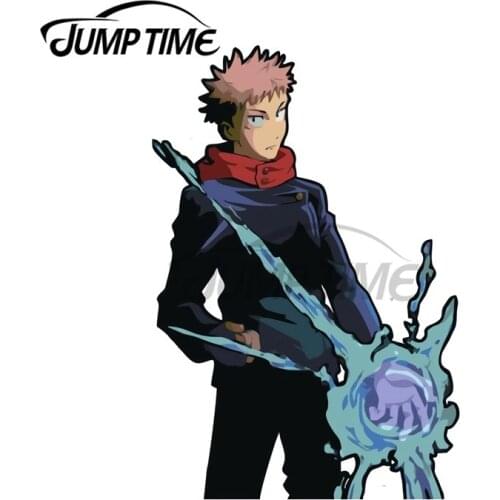 JumpTime 13 x 6.5cm Yuji Ready to Attack Waterproof Motorcycle Anime Decoration Car Stickers Cartoon Surfboard Decal Car Wrap