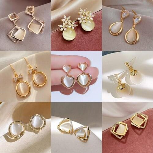 Classic Elegant Small Geometric Water Drop Dangle Earrings For Women Gold Color Statement Earrings Party Jewelry Brincos