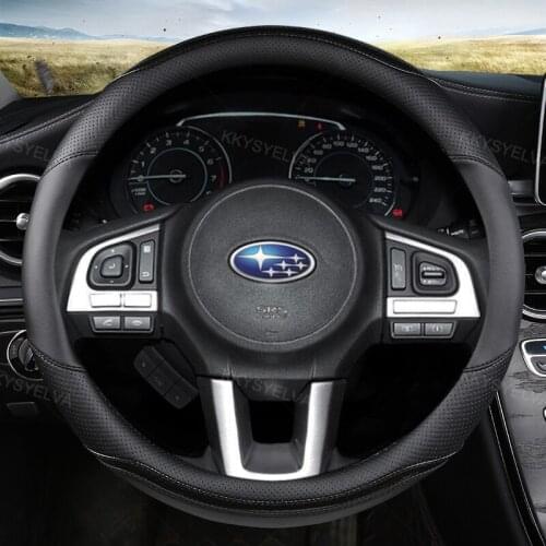 Carbon Fibre Leather 38CM Car Steering Wheel Cover Anti-slip for Subaru Forester Legacy XV BRZ WRX High Quality Auto Accessories