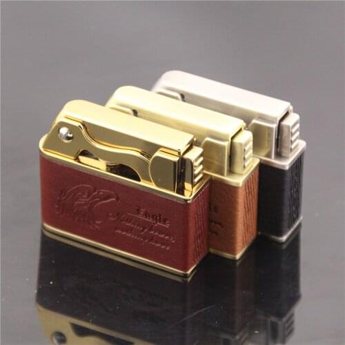 Leather Classic Retro Boutique Gift Kerosene Lighter Smoking Accessories Gadgets for Men Regalos Para Hombre Originales Briquet