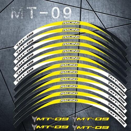 Hot sell High quality motorcycle front&Rear Edge Outer Rim Sticker 17inch Wheel Decals For YAMAHA MT-09