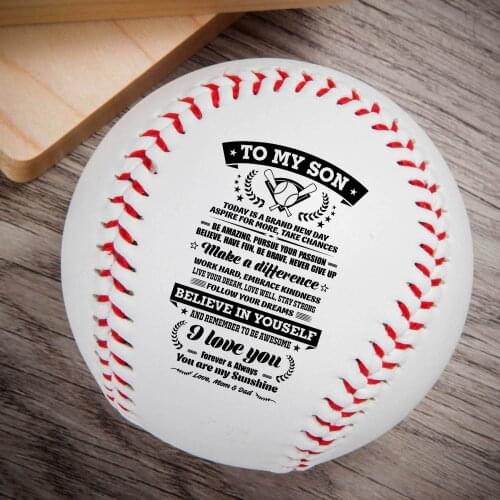 Mom And Dad Gave Their Son Baseball Ball A Printed ID Birthday Graduation Christmas Gift