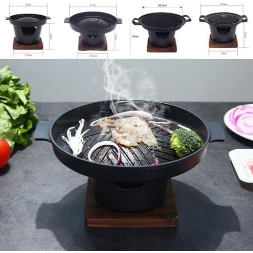 Mini Barbecue Grill Japanese Alcohol BBQ Stove Smokeless Portable Indoor Outdoor Grill Oven Plate Roasting Cooker Meat Tools