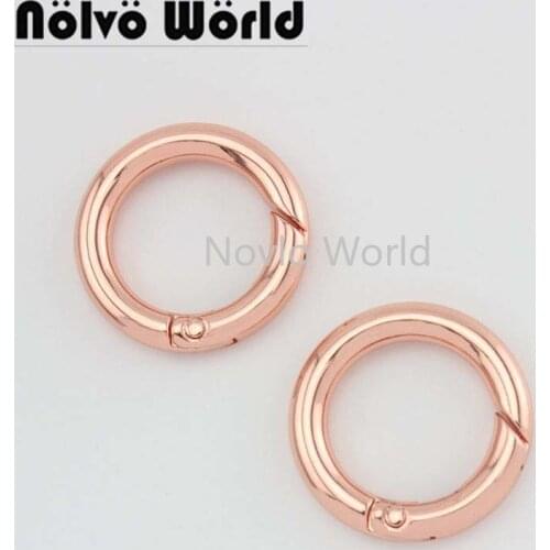 Nolvo World 5-20-100pcs 6 colors 18.3mm 3/4" Round Carabiner Snap Clip Trigger Spring Keyring Buckle