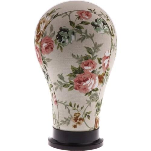 Mannequin Model Cork Head Canvas Cover Wig Making Hat Display Manikin Holder #A