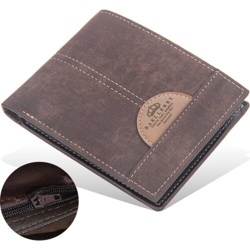 Men Wallets PU Leather Wallets High Quality Male Money Bag Luxury Brand Bifold Card Holder Coin Purse New Mini Short Vintage