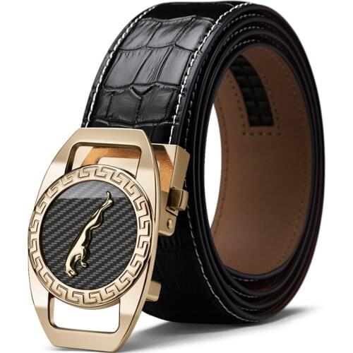 Williampolo Mens 100% leather belt buckle youth casual business Joker trend leather belt