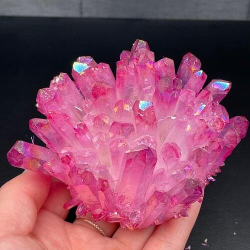 Natural Electroplating Crystal Quartz Cluster Meditation Healing Home Decoration Chakra Reiki