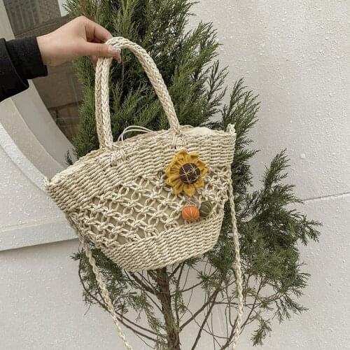 2021 Trend Womens Hand Crossbody Shoulder Designer Female Beach Bag De Luxury Femme Handbag For Girls Cheap With Short Handles