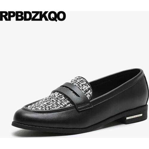 Chinese shallow designer shoes women luxury 2019 ladies loafers casual fashion black and white slip on flats round toe china