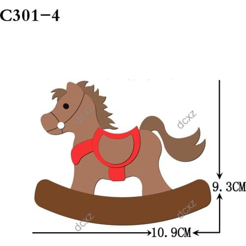 New horse Wooden die Scrapbooking C-301-4 Cutting Dies Compatible with most die cutting machines