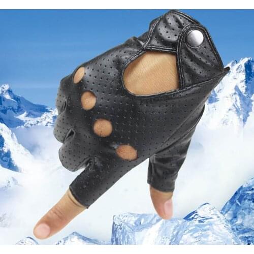 Female Gothic Punk Rock Hip-hop Show PU Leather Half Finger Sports Fitness Cycling Gloves Women Nightclub Dancing Show Gloves A3