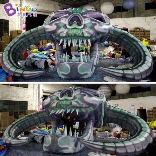 Personalized 8 meters inflatable green skull for Halloween decoration / Hanging cranium balloons toys