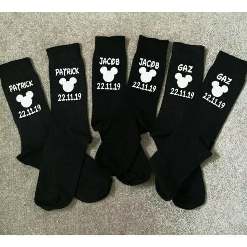 Personalised Name & Date Wedding Socks Custom Wedding Announcement Socks for Groom Best Man Custom Gift for Brides Dad