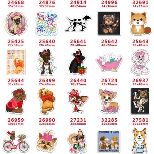 DIY Craft Supplies Sewing Accessories Cartoon Dog Printed Planar Resins Mold 30 Pieces. PR-24668