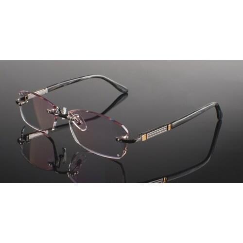 Luxury High Quality Pure Titanium Commercial Eyeglasses Frame Diamond Cutting For Edges Eyewear Decorations Optical Glasses