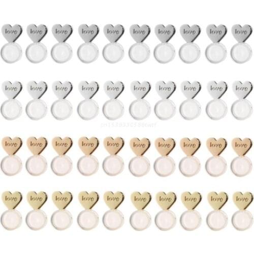 10Pcs Heart Love Earring Lifters Earring Lifts Backs Adjustable Hypoallergenic Earring Nuts Ear Lobe Support Dropship