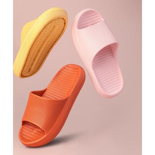 Women Thick Platform Slippers Summer Beach Eva Soft Sole Slide Sandals Leisure Men Ladies Indoor Bathroom Anti-Slip Shoes