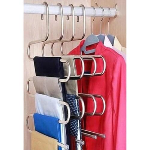 Modern Vip Home Concept Metal 5 Layer Pants, Scarf, Scarf Hanger 5'li Wardrobe Hanger